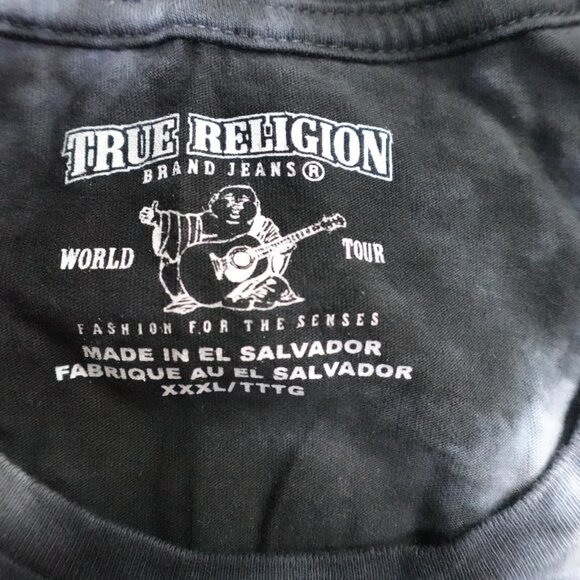 True Religion Black and Gray Tie-Dye Shirt - Picture 6 of 8